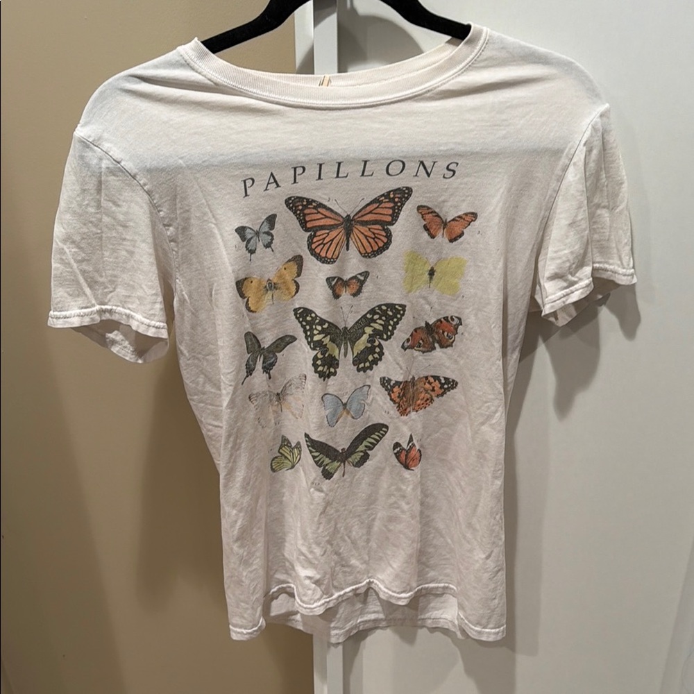 Urban Outfitters Butterfly Papillons Graphic Tee - White Women's Size S